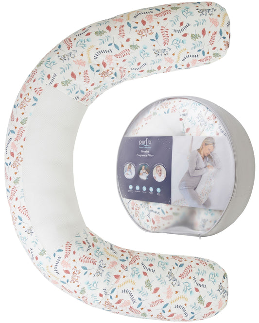 PurFlo Breathe Pregnancy Pillow | Revolutionary Fully Breathable Maternity Pillow With Luxurious Soft Jersey Cover | Use as Body Pillow, Leg Pillow,