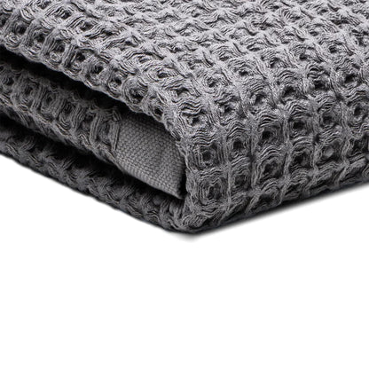 SUTERA Silverthread Waffle Bath Towel - California-Spun Superior Supima Cotton, Quick Drying, Ultra Soft, Lightweight and Absorbent - Grey
