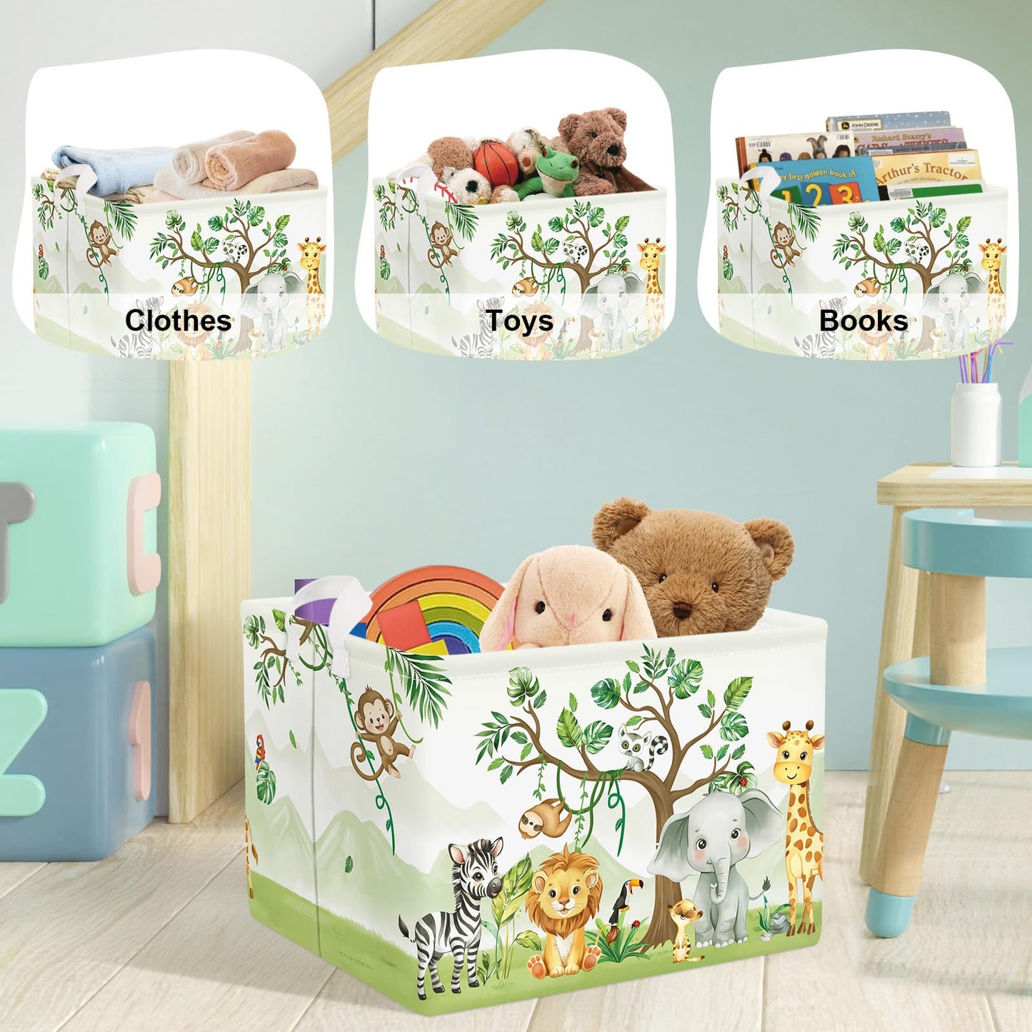 HUUMONSS Foldable Laundry Hmaper Large Kid Toy Basket, 36L
