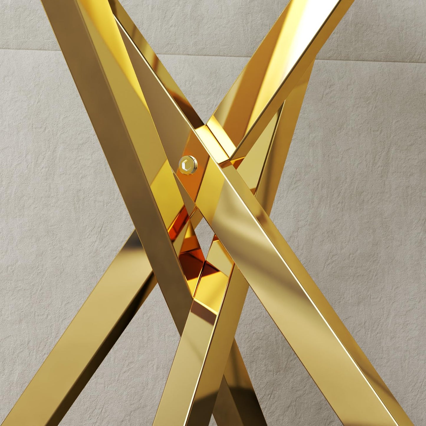 GOLDFAN Small Glass End Table with Gold Legs for Living Room Square Side Table Modern Contemporary Nightstand for Bedroom