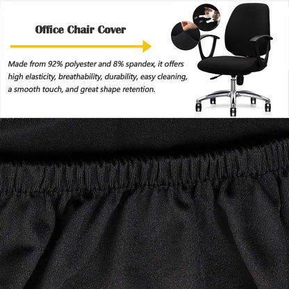 FYTXSZ Chair Covers Spandex Office Computer Chair Cover Stretch Removable Washable Rotate Swivel Chair Protective Covers Black