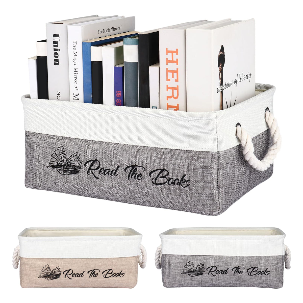 CGFN Book Lover Gifts,Read The Book Storage Basket List Storage Box Bookish Accessories Best Bookworm Gifts for Women Men Reading Lovers