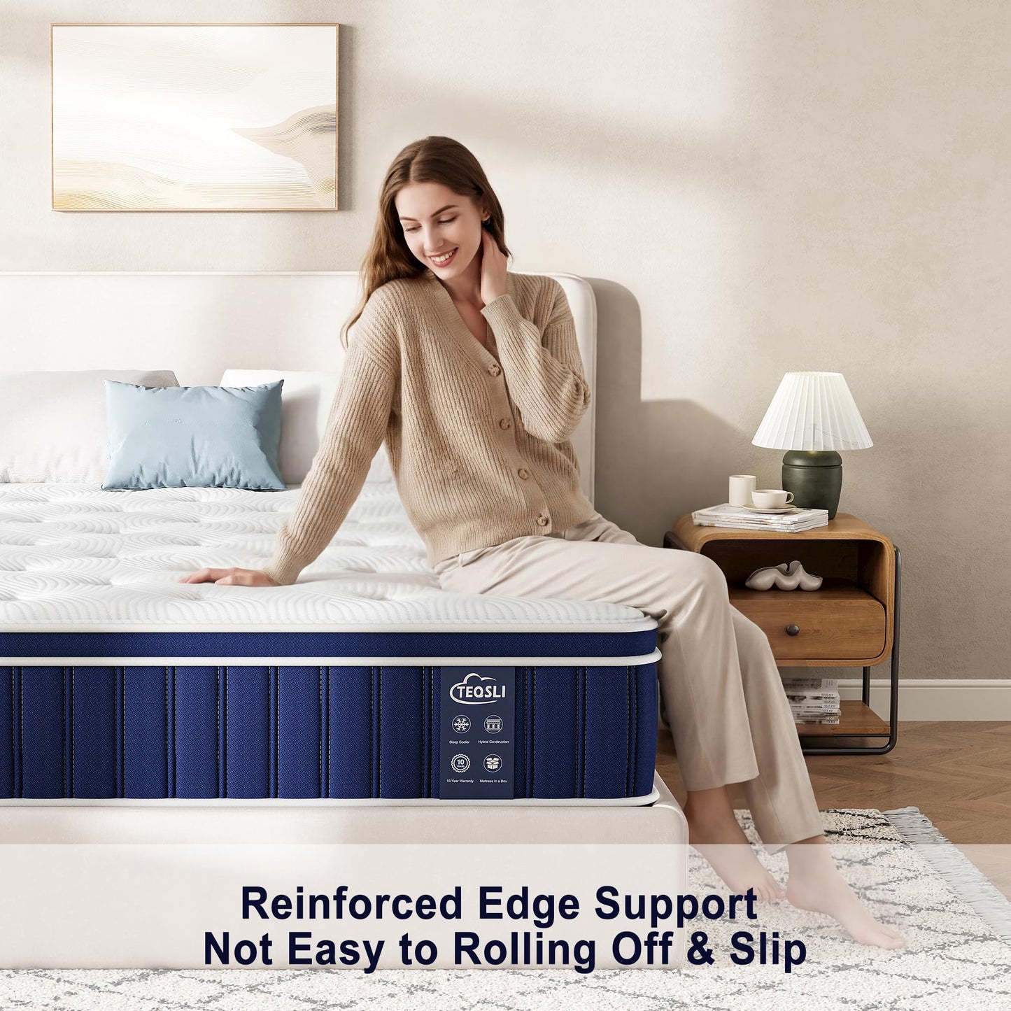 TeQsli Small Double Mattress Memory Foam Pocket Spring Hybrid 120x190x27 cm