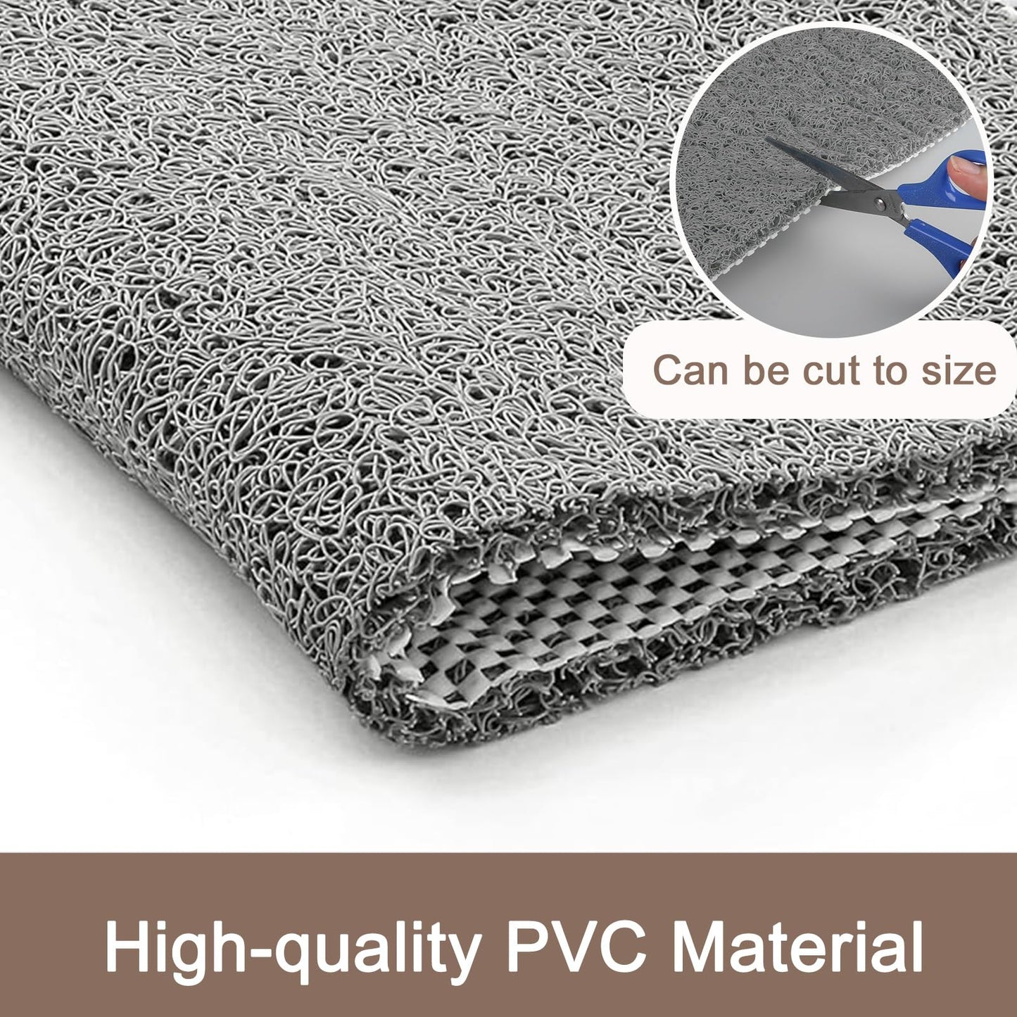Shower Mat Non Slip Anti Mould: Bath Mats for Inside Bath- 80 x 60 cm Anti Slip Shower Mats for Inside Shower- Loofah Shower Mat Grey Long Washable