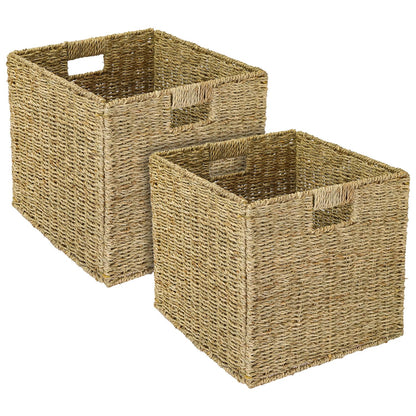 HMF Jute Storage Basket | Set of 2 | Suitable for Kallax | 32 x 34.5 x 32 cm