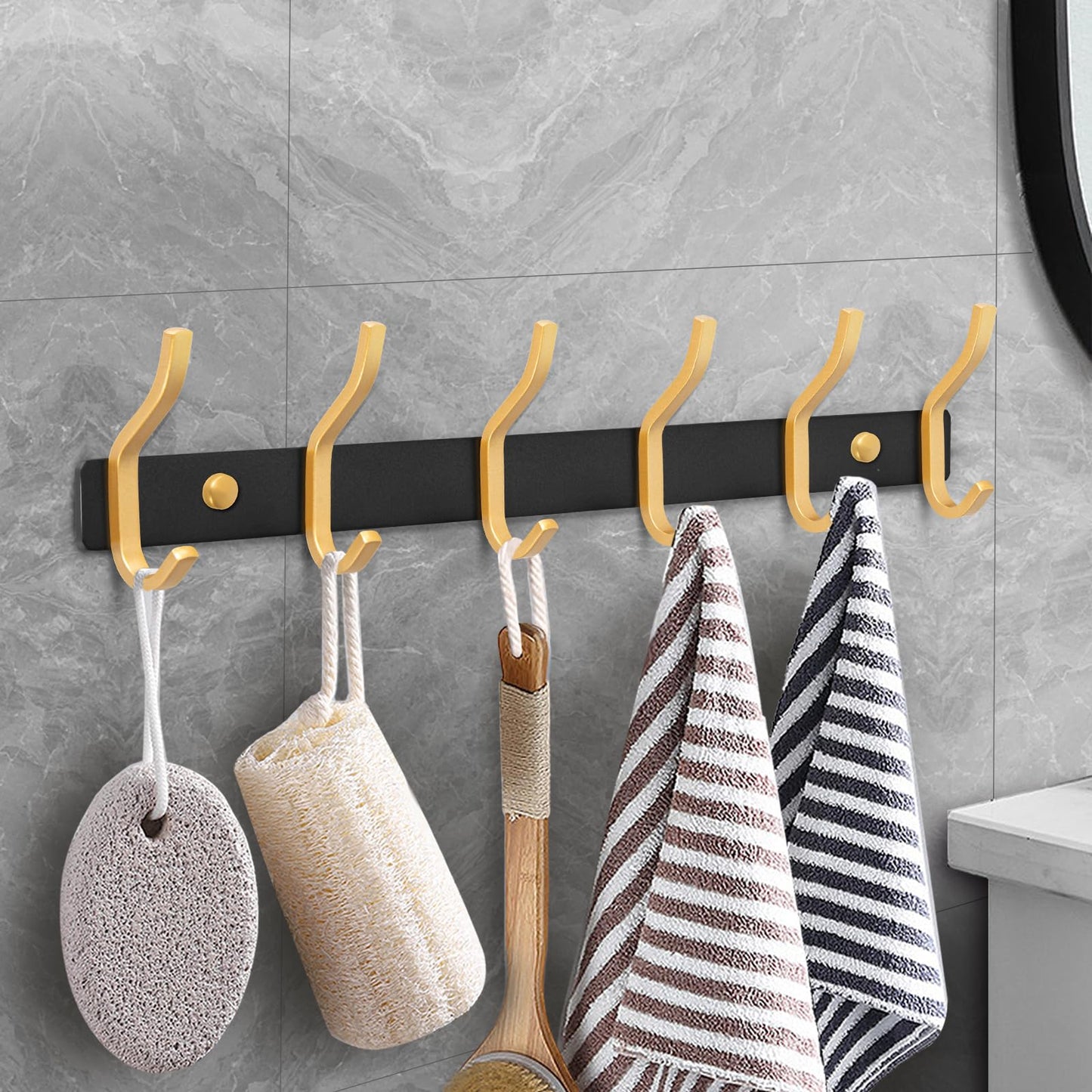 MEIJO Coat Hooks Wall Mounted, Coat Rack Wall Mounted Stainless Steel Heavy Duty Wall Hook, Coat Hooks for Door, Bedroom, Bathroom