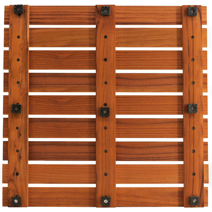 VaeFae Teak Shower Mat, Non-Slip Bath Mat, Luxury Spa Mat, Wooden Mat for Bathtub, 50.8 x 50.8 cm
