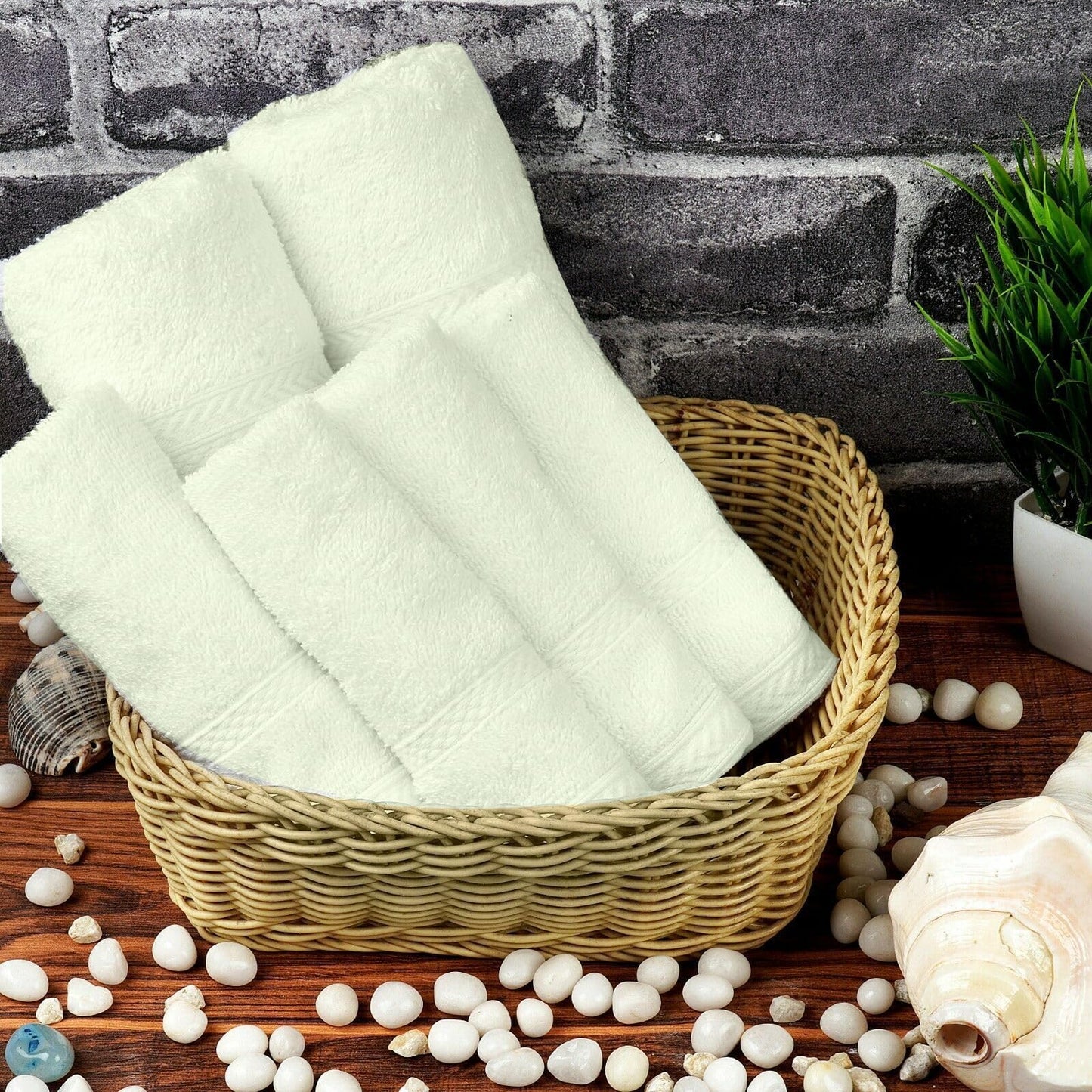 SweetNeedle Supreme Premium 500 GSM 8 Piece Towel Set, 100% Cotton, Machine Wash, Double Stitched, Strong Hem & Highly Absorbent for Bathroom