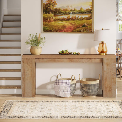 Tribesigns 63-Inch Extra Long Console Table, Farmhouse Wood Sofa Table Behind Couch, Narrow Entryway Accent Table for Living Room, Hallway, Entrance