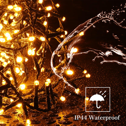 Marchpower Christmas String Lights, 50m 2000LEDs Cluster Lights with 8 Lighting Modes, IP44 Waterproof Outdoor Xmas Lights for DIY Decoration in Home