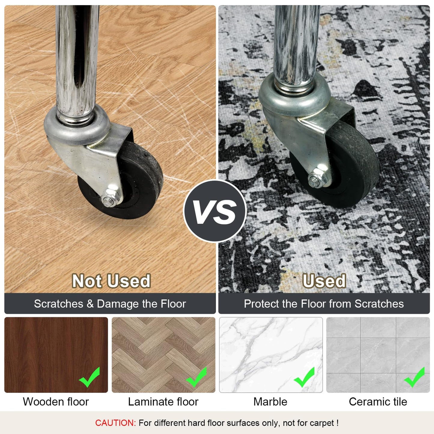 Homcomodar Office Chair Mats for Hardwood Floor 90x120cm Computer Chair Mat for Home and Office Floor Mat for Office Chair Non Slip Rubber Mats