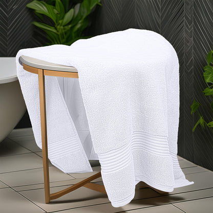 Luxury Set of 2 Jumbo Bath Sheets 100x150cm - Zero Twist 580 GSM White
