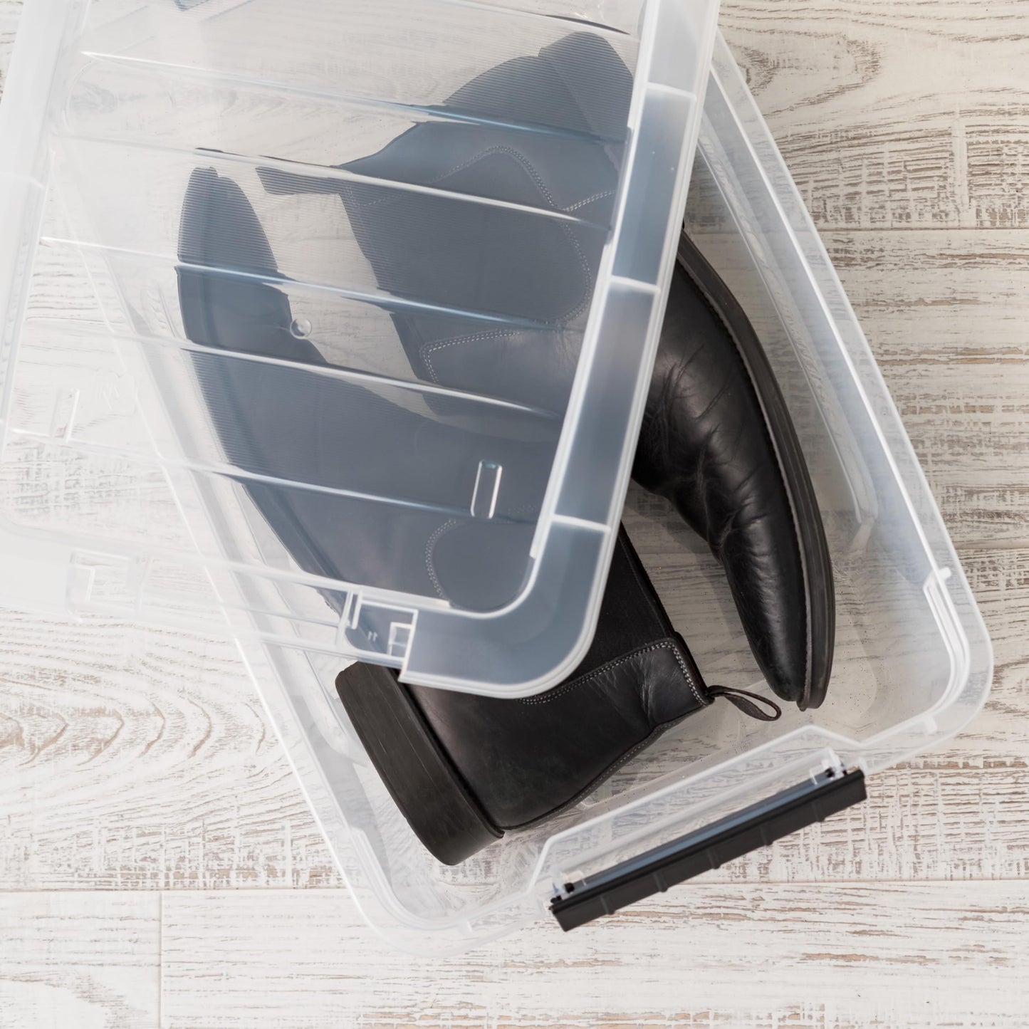 IRIS USA 4-Pack Storage Bins with Lids, 13 Quart, Made in USA Stackable See-Through Organizing Solution Latches Durable Nestable Containers Secure