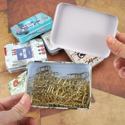Vylro 8 Pack Metal Tin Box with Lids, 9.2x6.5x2.3 cm Storage Tins for Candy