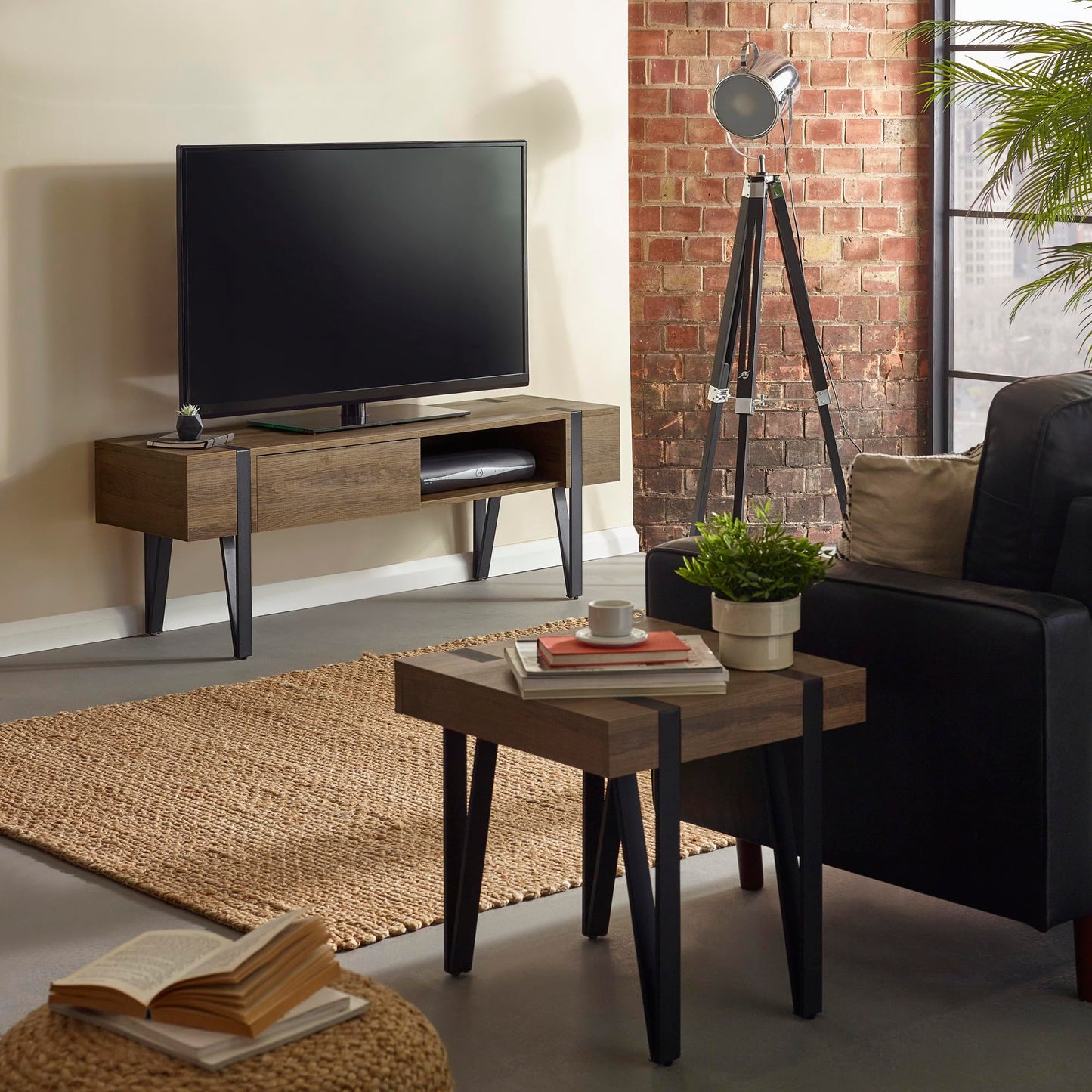 Julian Bowen Troy End Table, Brown - H50 x W50cm