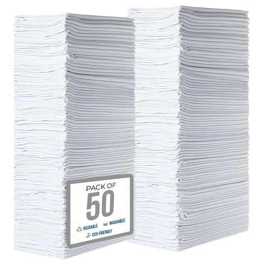 Simpli-Magic Premium Shop Towels 14?x12?, Commercial Grade White, 50 Pack
