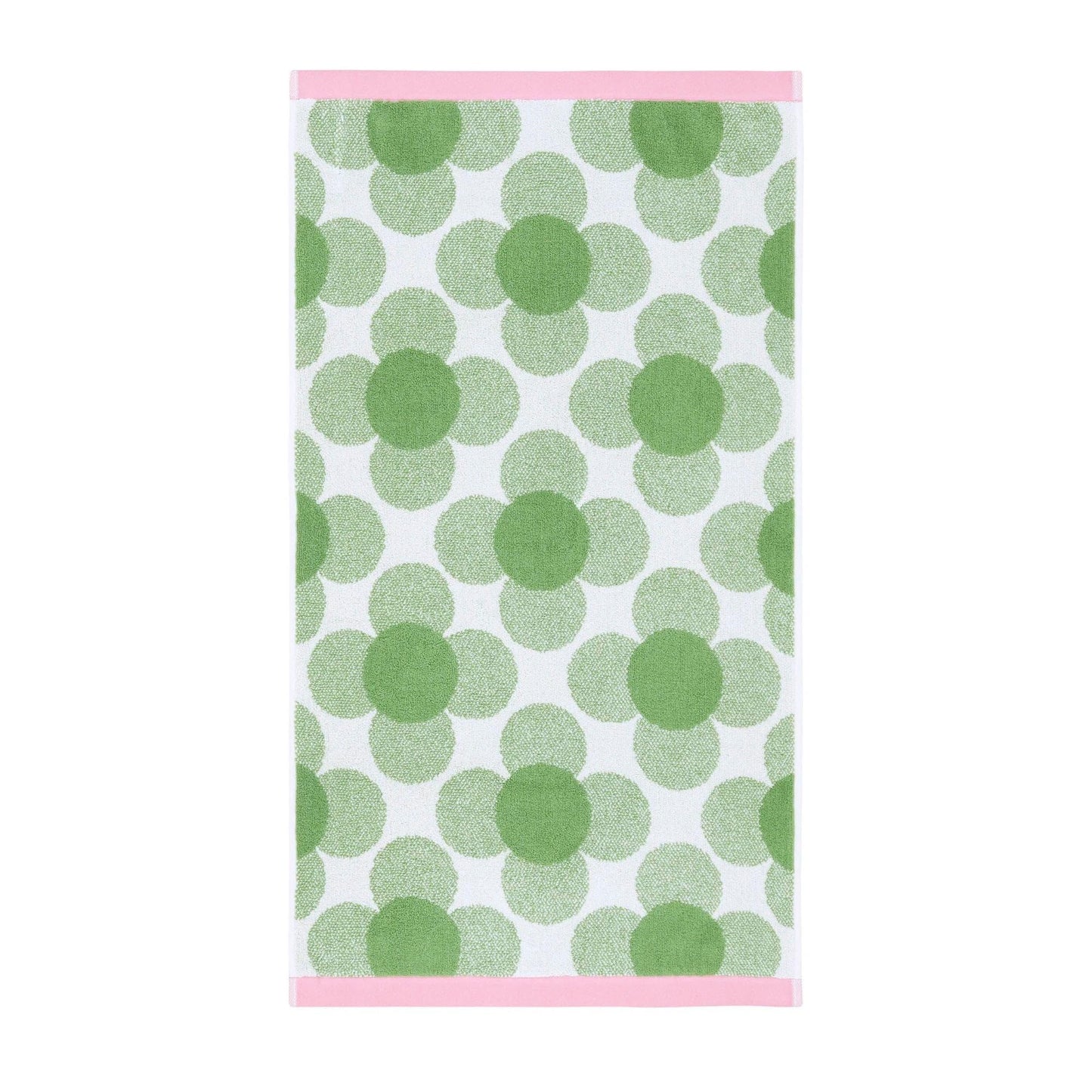 Orla Kiely Retro Bathroom Towels in Retro Flower, CloverSize: Hand Towel, 50x90cm
