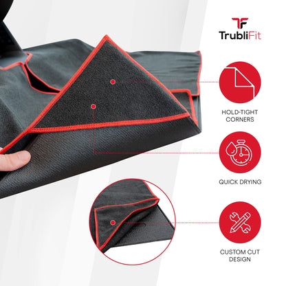 TrubliFit Mat Sweat Towel for The Peloton Bike & Bike+ Accessories for Peloton - Easy Cleanup for Intense Hill Climbs