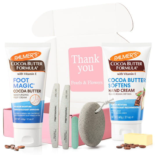 Hand & Foot Care Set ? Palmer?s Cocoa Butter Hand Cream 60 ml & Foot Magic 60 ml (Packaging May Vary) + Nail Files, Buffer & Pumice Stone | Cracked