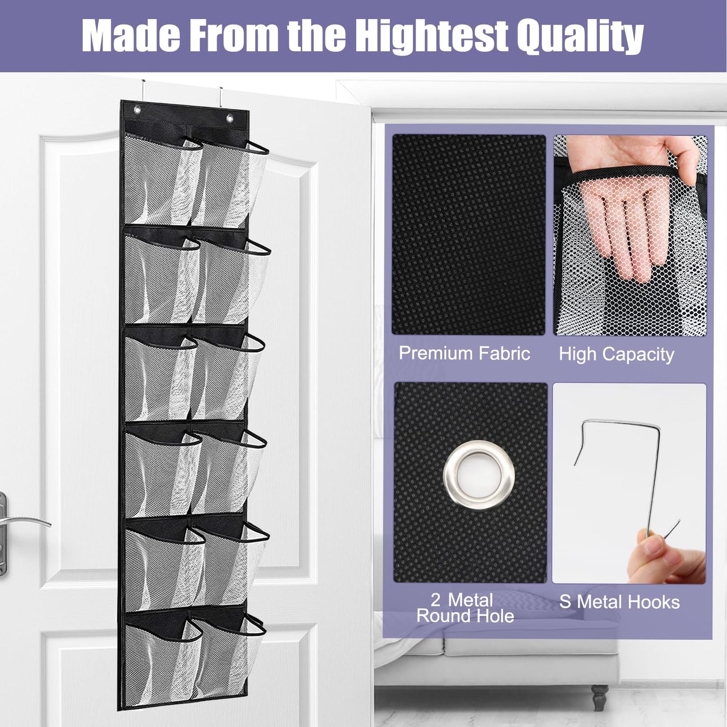 Newthinking Over Door Shoe Storage, Hanging Shoe Storage with 12 Pockets