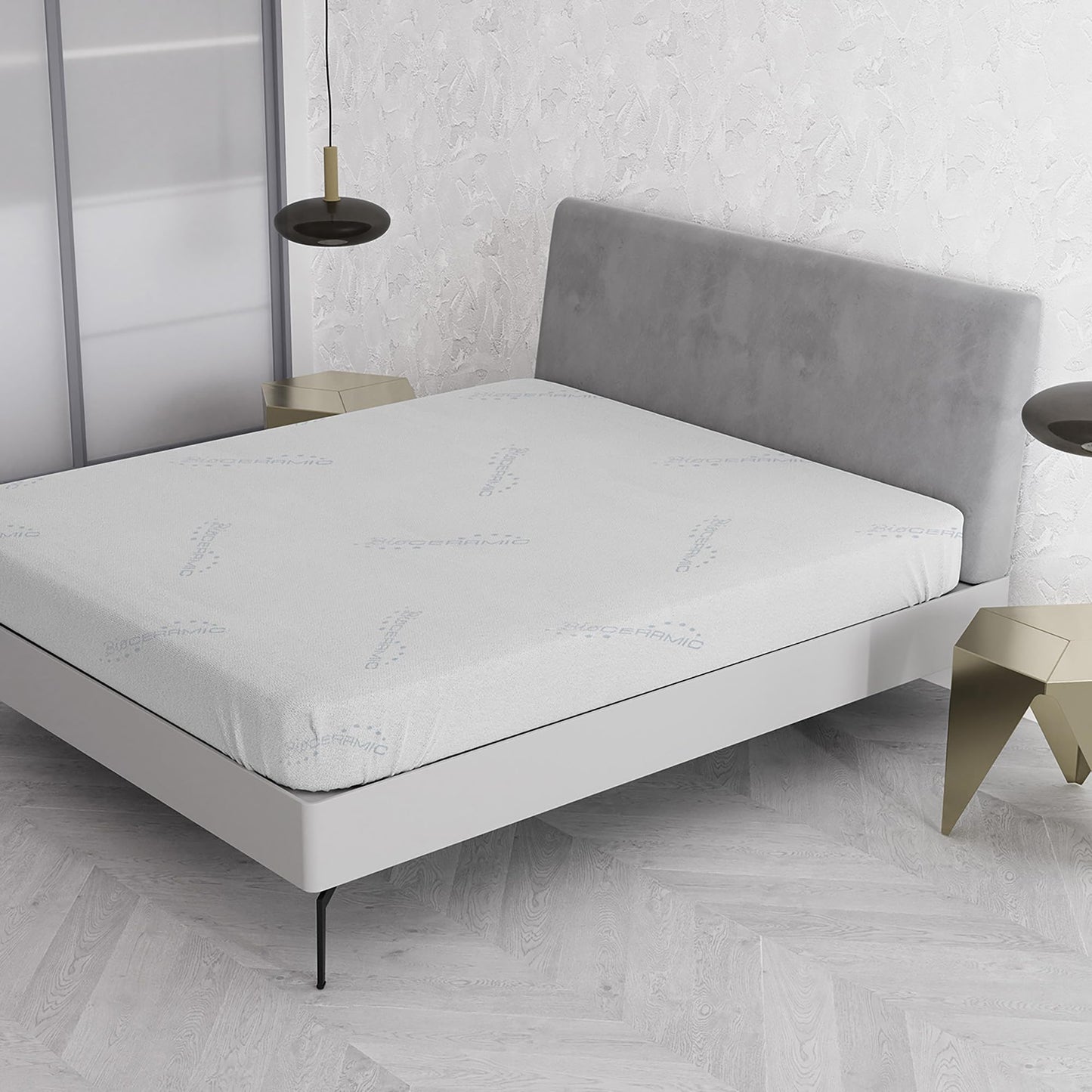 Italian Bed Linen MB HOME ITALY Mattress Cover, Thermocontrol, White, Small Double 120x200 cm