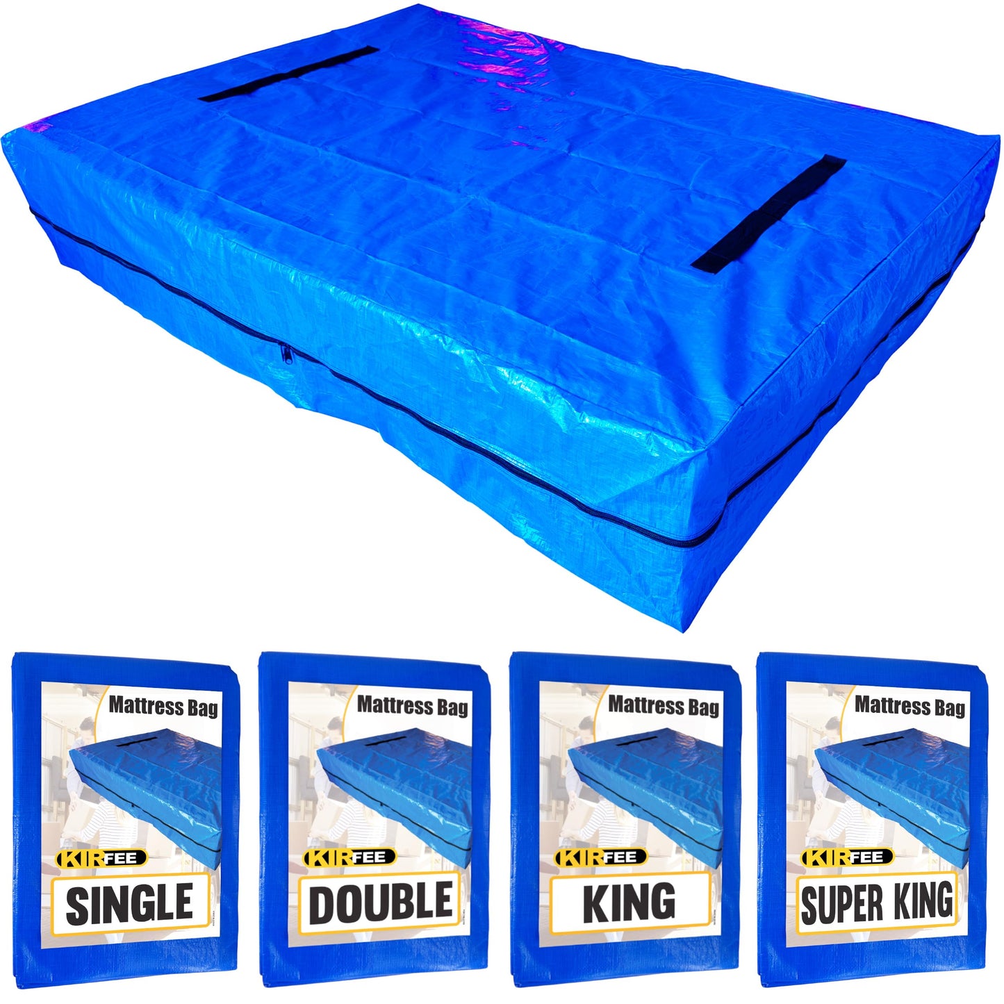 KIRFEE Double Mattress Bags For Moving And Storage | Mattress Cover For Moving | Mattress Bag With 8 Handles