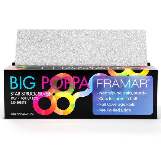 FRAMAR Silver Embossed Pop Up Hair Foil, Hair Foils for Highlighting, Foils for Highlights, Hairdressing Foil for Hair Highlights, Highlighting Foil,