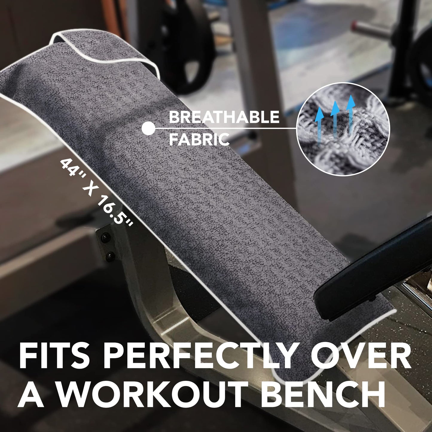 Fitness Gym Towels - 2 Pack - for Workout and Sports - Absorbent, Fast Drying, Odour-free - Grey