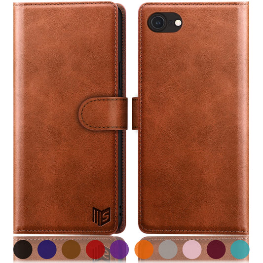SUANPOT for iPhone 7/8/SE 2020/SE 2022 4.7 Inch case with [Credit Card Holder][RFID Blocking],PU Leather Flip Book Protective Cover Women Men for