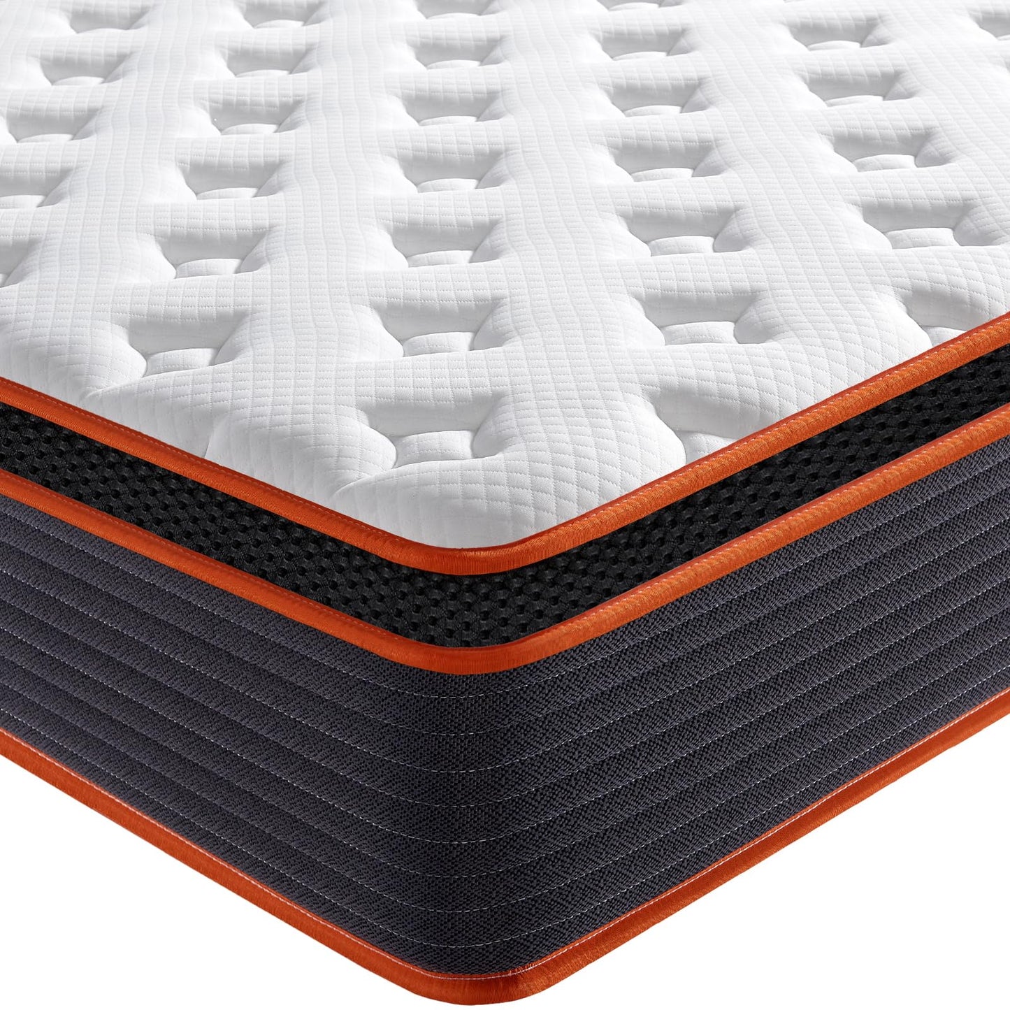 SEZMOONSI Double Mattress 4FT6, Hybrid Gel Memory Foam Pocket Sprungs Mattress, Motion Isolated, 7-Zone, Orthopedic, Pressure & Back Pain Relief