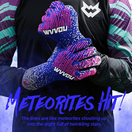 WVVOU Football Goalkeeper Gloves, Soccer Goalie Gloves Youth Adults, High Performance Goalkeeper Gloves, Breathable Soccer Gloves, 4+3mm Super Grip
