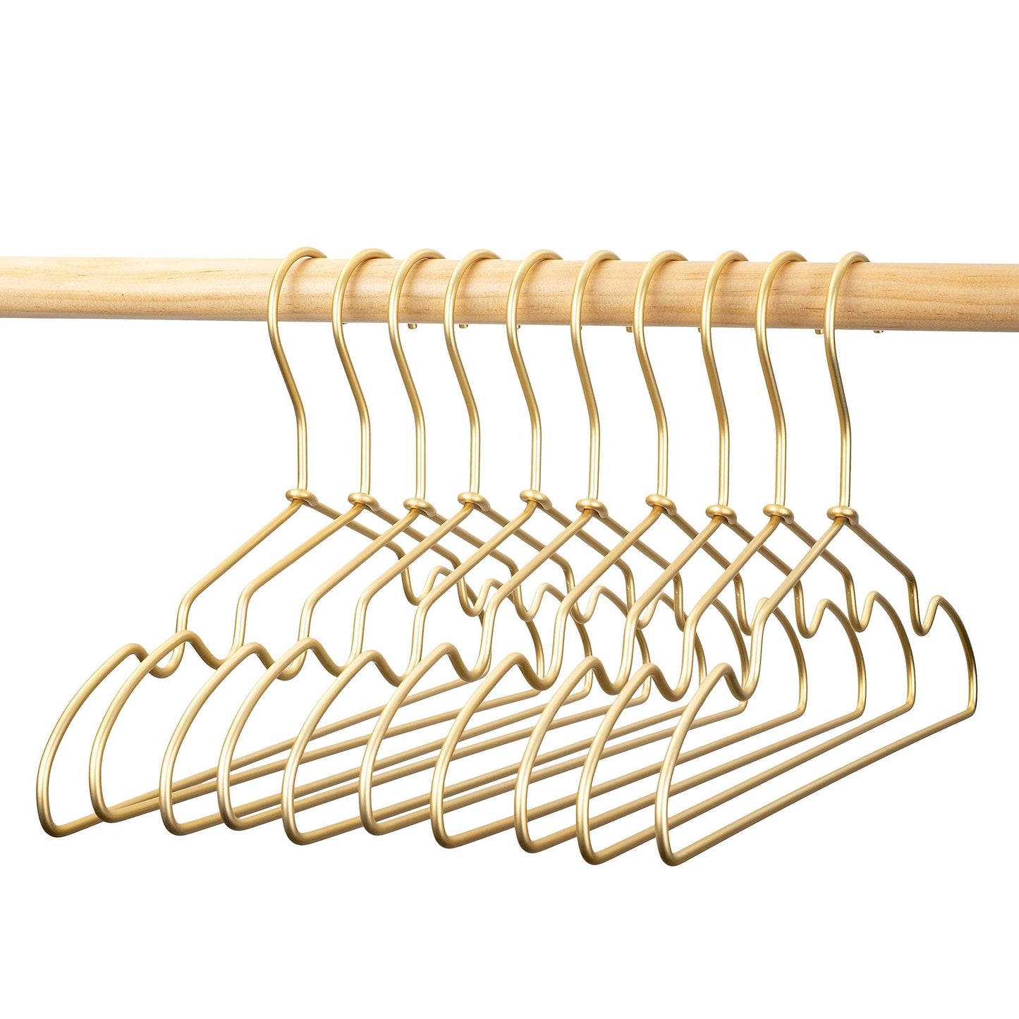 Koobay 12.6" Matte Gold Metal Kids Baby Hangers, 30Pack, Non Slip, Suit for Coated Wire Children Clothes Hangers Closet Storage