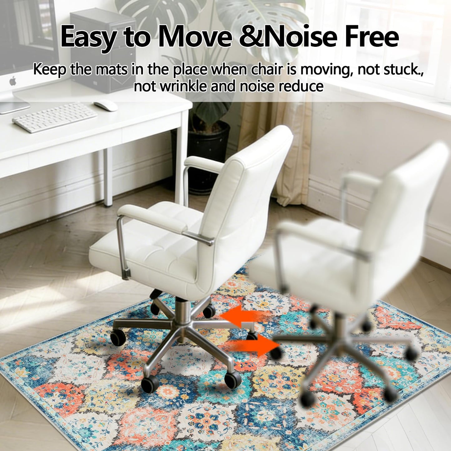 Famibay Office Chair Mat for Hardwood Floor 90x120cm Chair Floor Protection Mat Non Slip Rubber Computer Desk Chairs Mats for Hard Floors Home Office