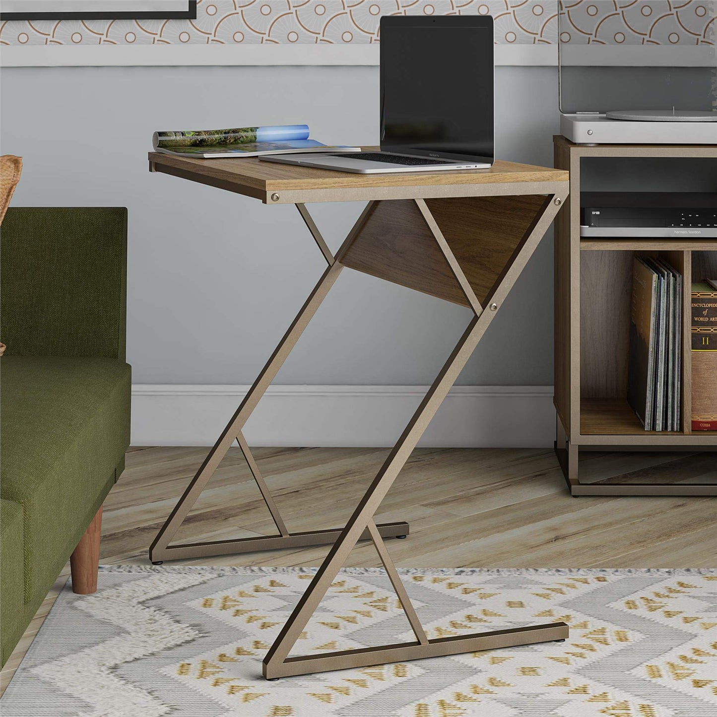 Novogratz Regal Accent Table Walnut Look
