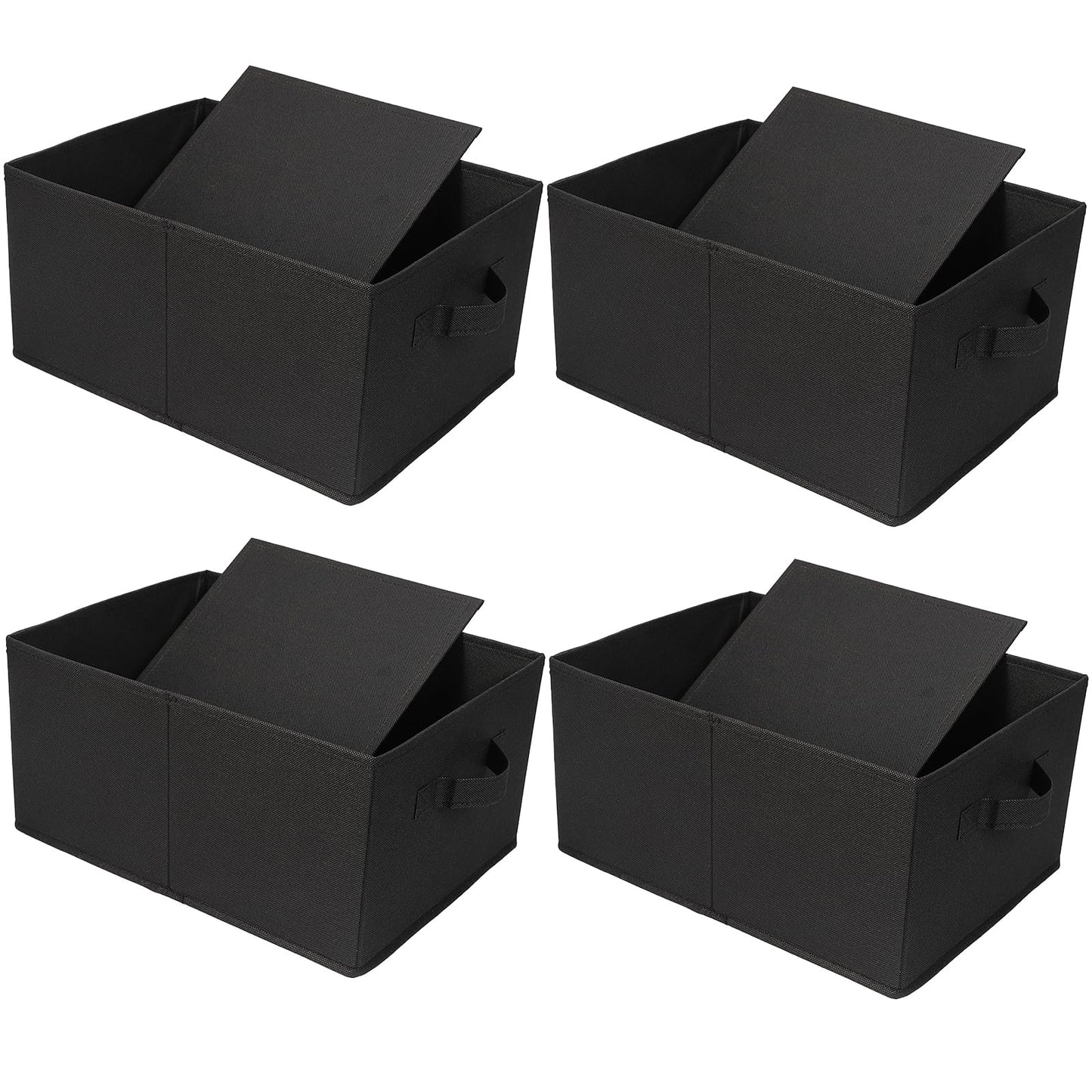 JAKAGO Foldable Wardrobe Fabric Storage Boxes 4 Pack, 39 x 29 x 20 cm