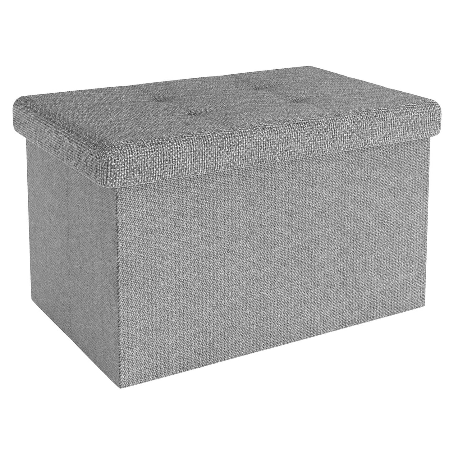 INTIRILIFE Foldable seat stool 30x30x30 cm in dark red - Seat cube with lid and storage space made of fabric with hollows