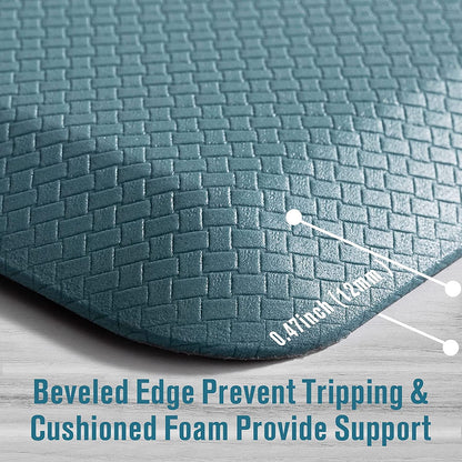 Carvapet Non Slip Kitchen Mat Anti Fatigue Standing Mats Cushioned Comfort Kitchen Floor Mats PVC Waterproof Runner Rug for Standing Desk, Kitchen,