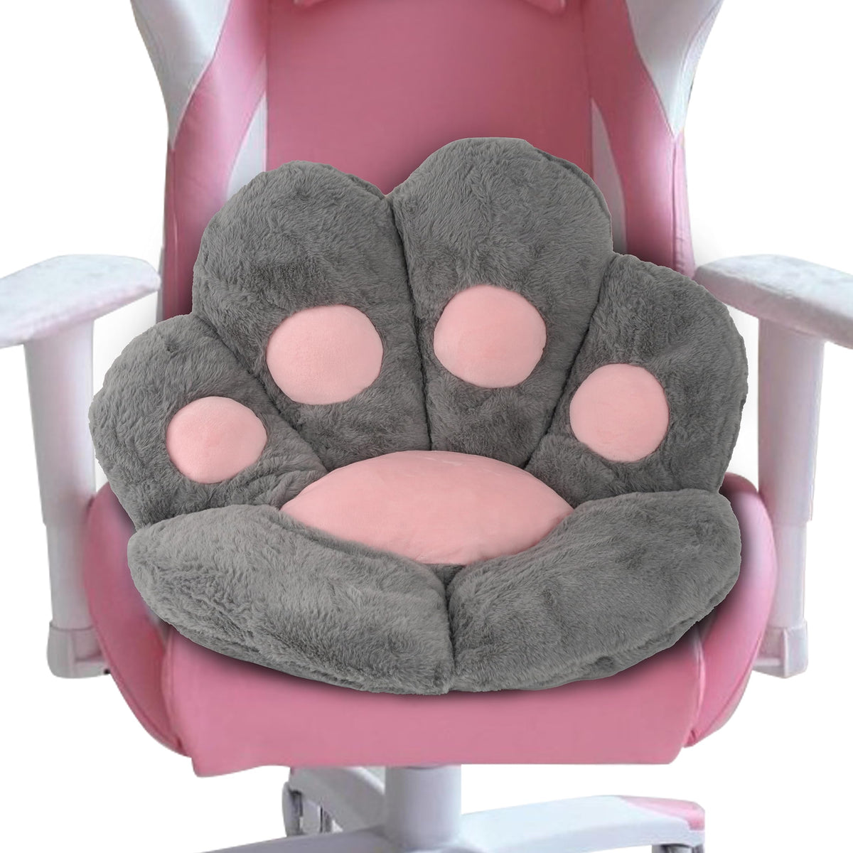 FlyGulls Cat Paw Cushion for Computer Gaming Office Chairs Grey 60x70 cm