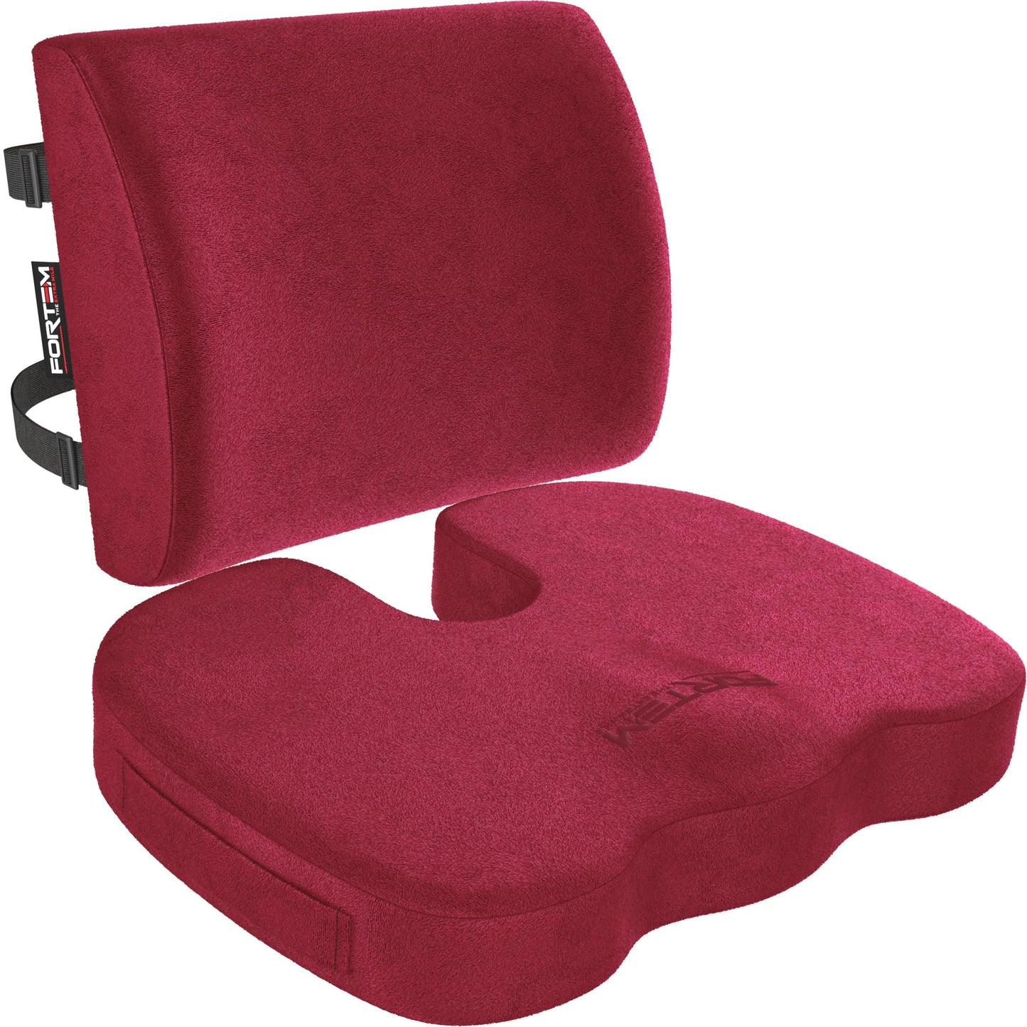 FORTEM Seat Cushion & Lumbar Support for Office Chair, Car Seat Combo