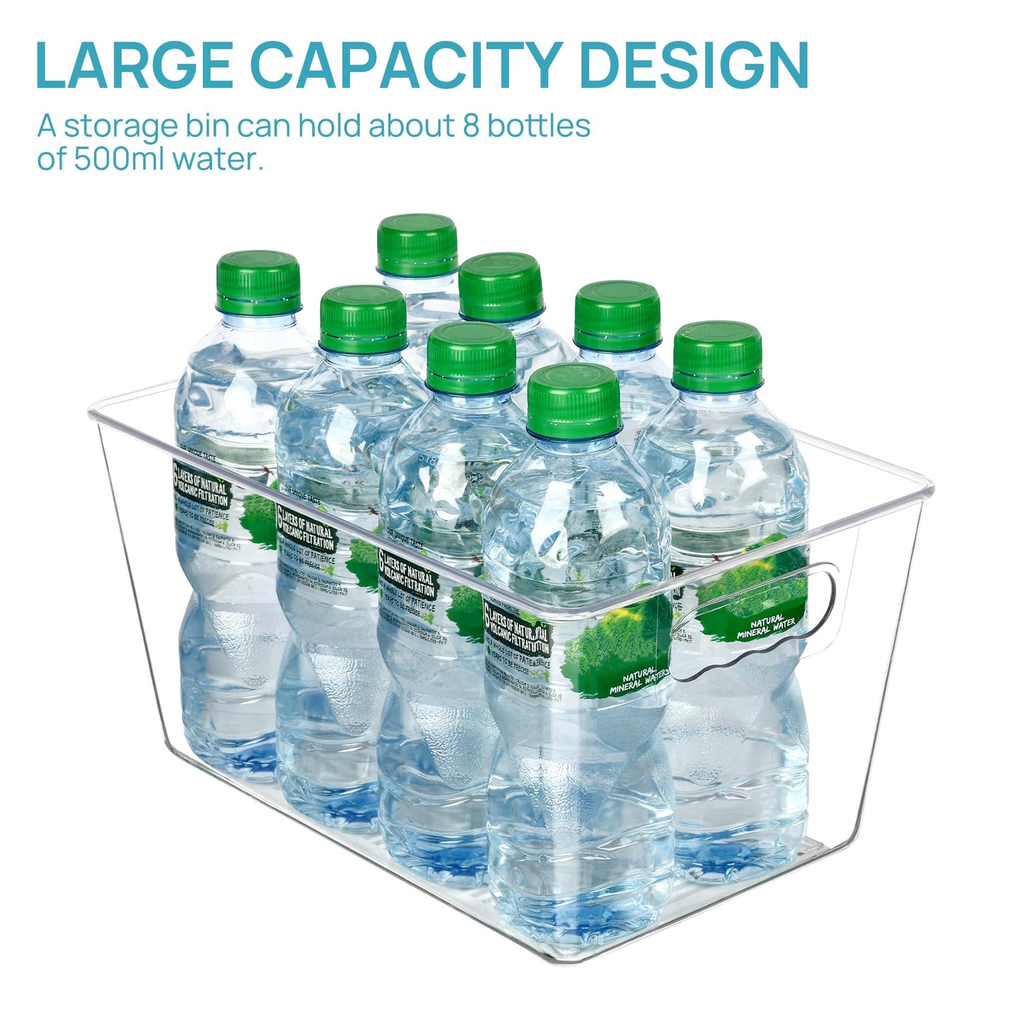 Vtopmart Fridge Organisers Plastic, Clear Kitchen Storage Boxes 6 Pack