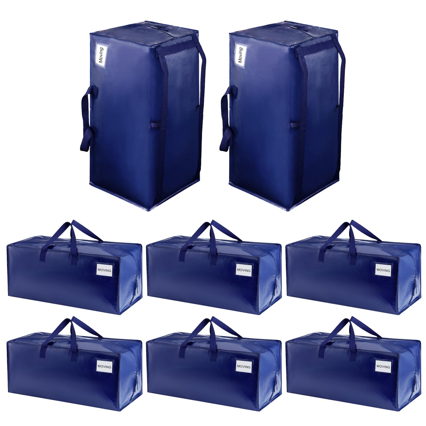VENO 8 Pack Moving Bags Heavy-Duty Extra Large W/Backpack Straps, Moving House Essentials, Strong Handles & Zips, Clothes Storage, Packing