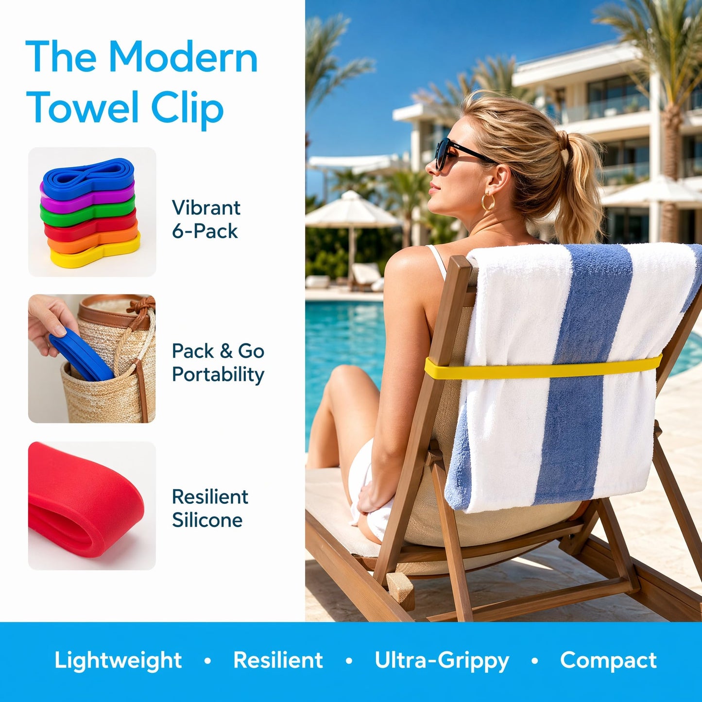 QIANSSE 6 Pack Beach Towel Clips