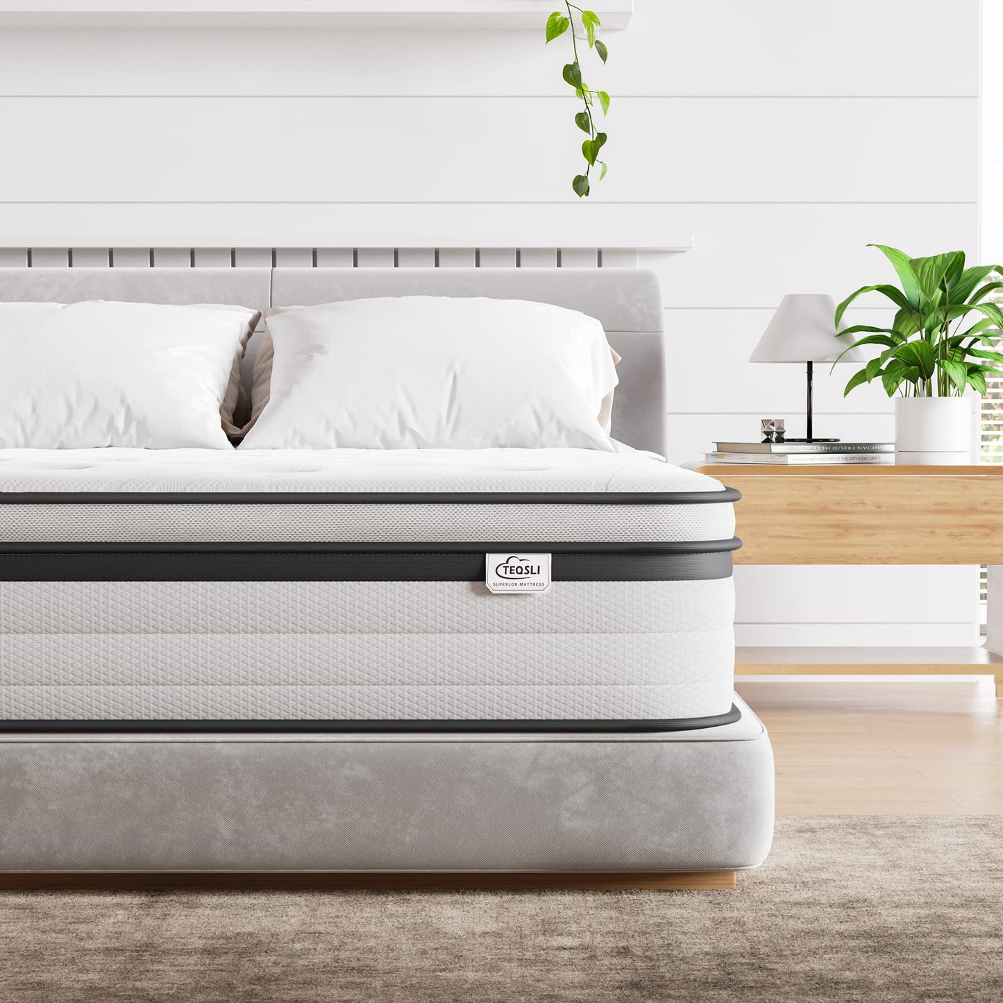TeQsli Small Double Mattress 4FT Memory Foam Spring Hybrid Mattress 27CM