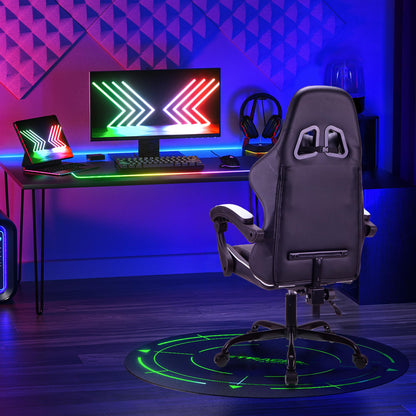 T-THREE.Ergonomic high-back gaming, computer, office, study, swivel, and racing-style chair with adjustable lumbar and headrest support, 150kg weight