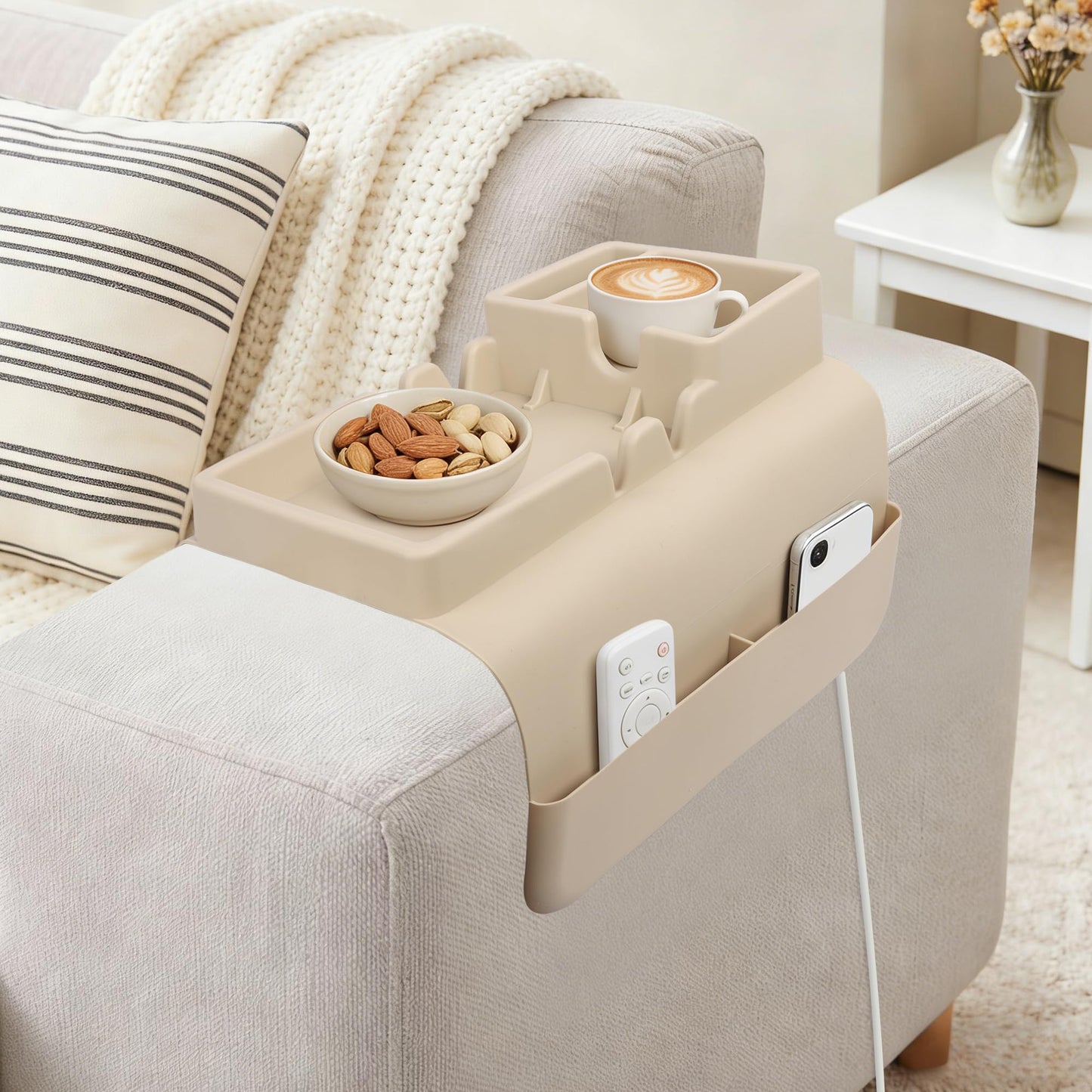 Silicone Sofa Arm Tray, Couch Cup Holder Tray, Sofa Armrest Organizer