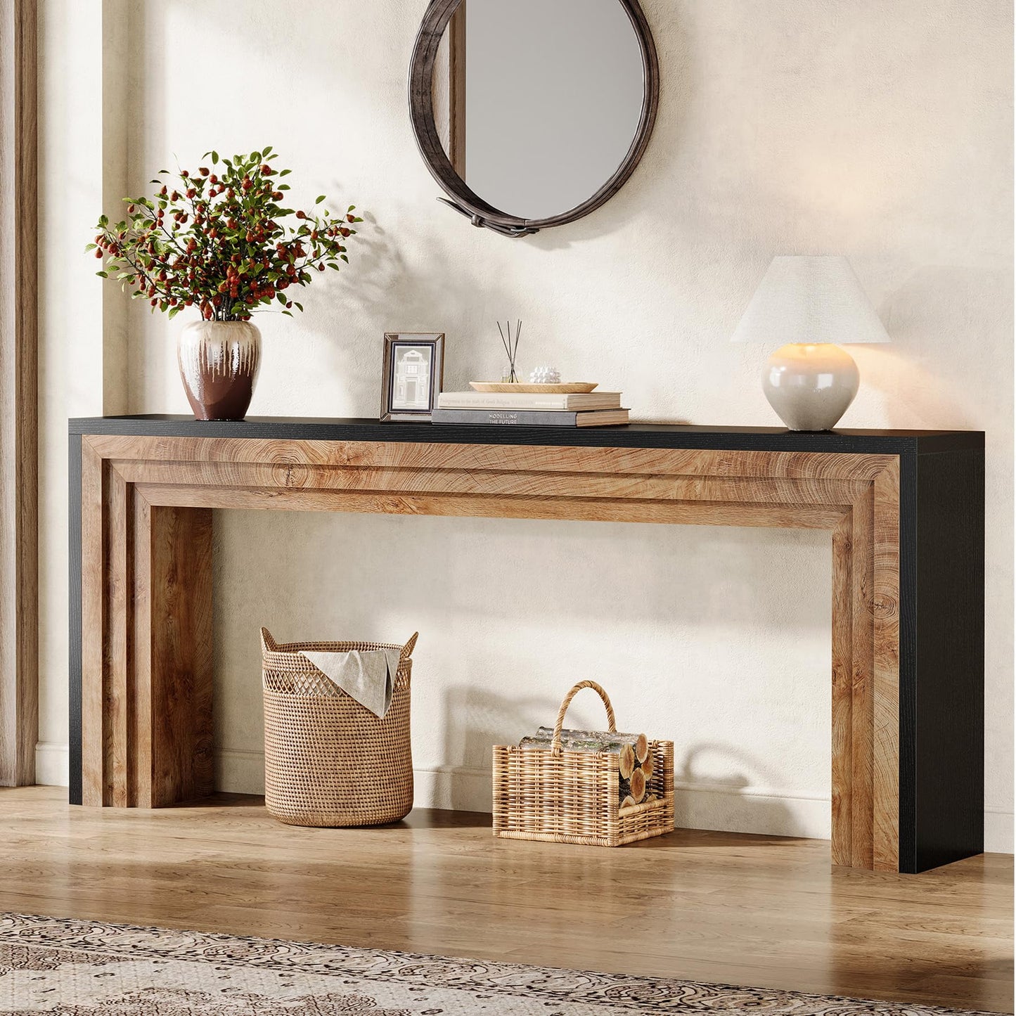 Tribesigns 180 cm Console Table, Farmhouse Slim Sofa Table Behind the Couch, Wooden Extra Long Hall Table for Living Room, Entryway, Hallway, Foyer