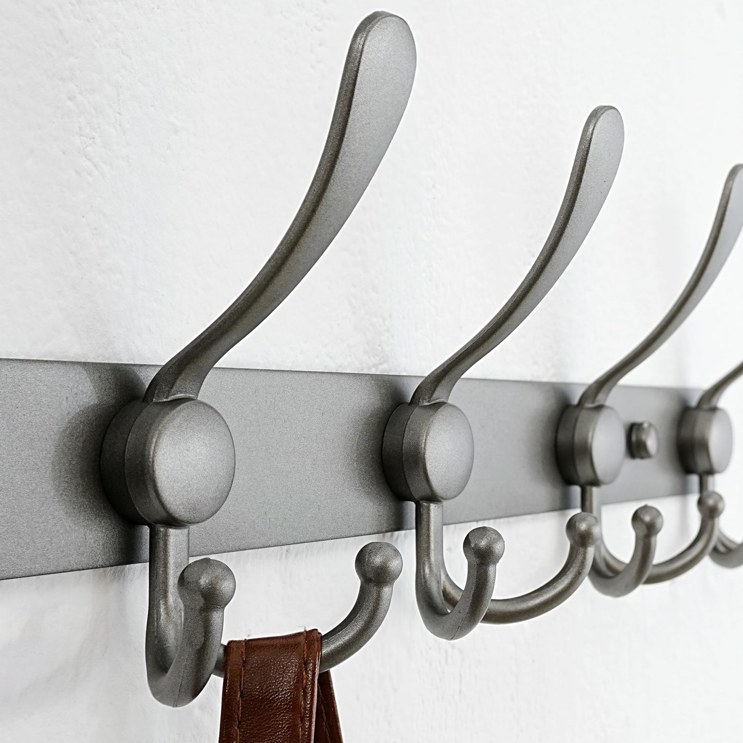 Dseap Coat Rack Wall Mount - 96cm Long 10-Tri-Hooks Heavy Duty Coat Hanger Rail Wall Hooks for Hanging Coats Hats Clothing Clothes Purse Mudroom