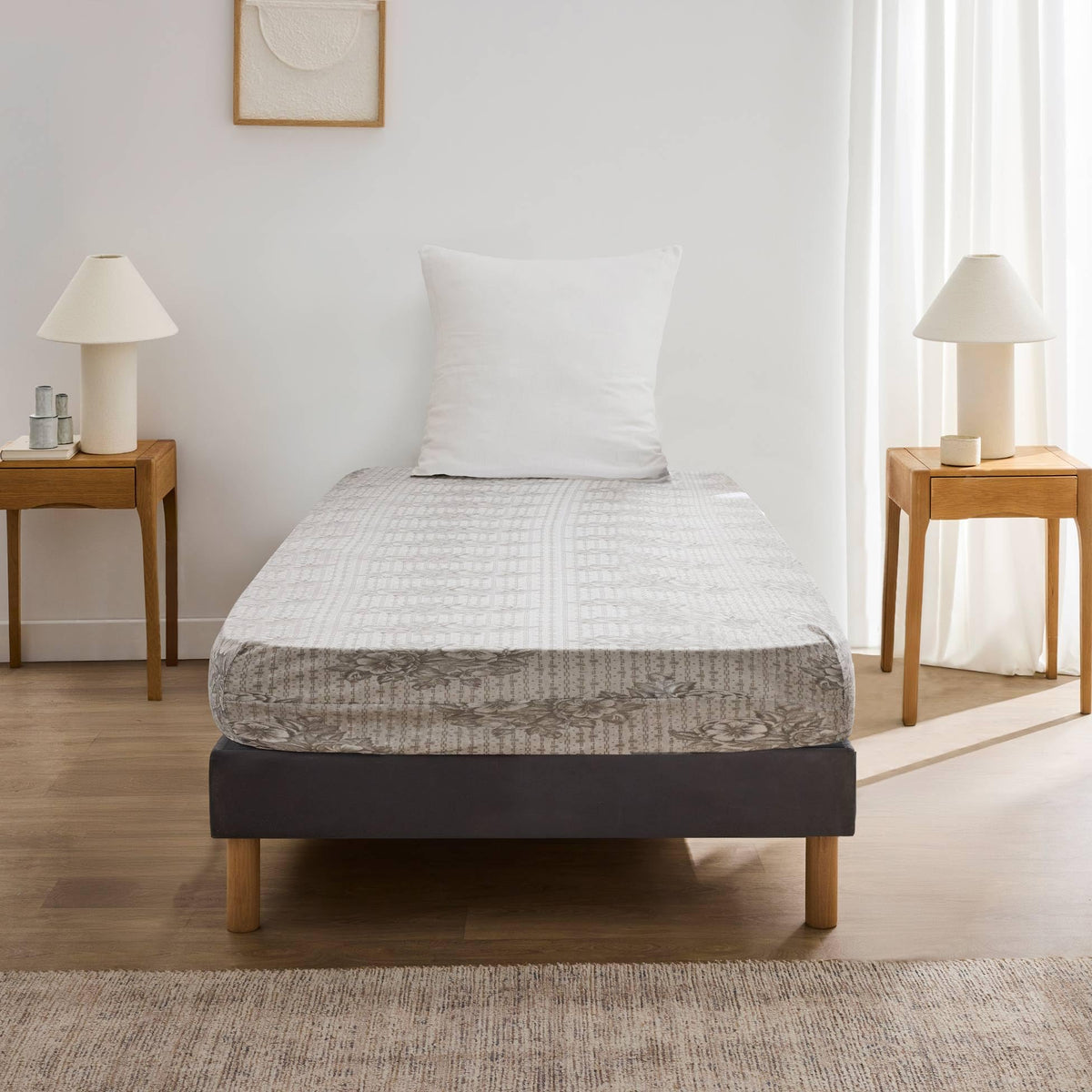 douceur d'intérieur, Rena Mattress 90 x 190 cm Grey Stretch Mesh