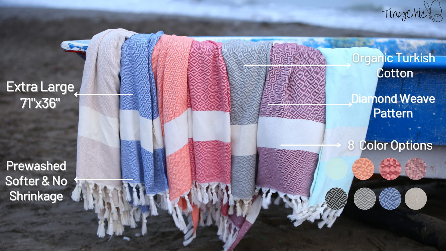 Beach Towels, Bath Towel, Travel Towel. - 100% Turkish Cotton, Large, Soft, Quick-Drying Beach Towels for Adults. Gym, Yoga, Spa, Pool
