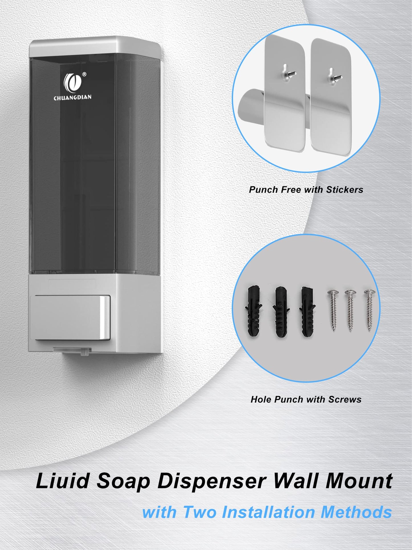 CHUANGDIAN Hand Soap Dispenser 500 ml, Silver
